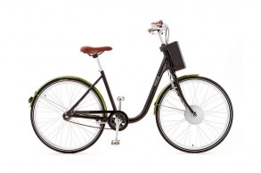 E-bike-askoll-city-bike-verde-nera-motore-e-batteria-anteriori